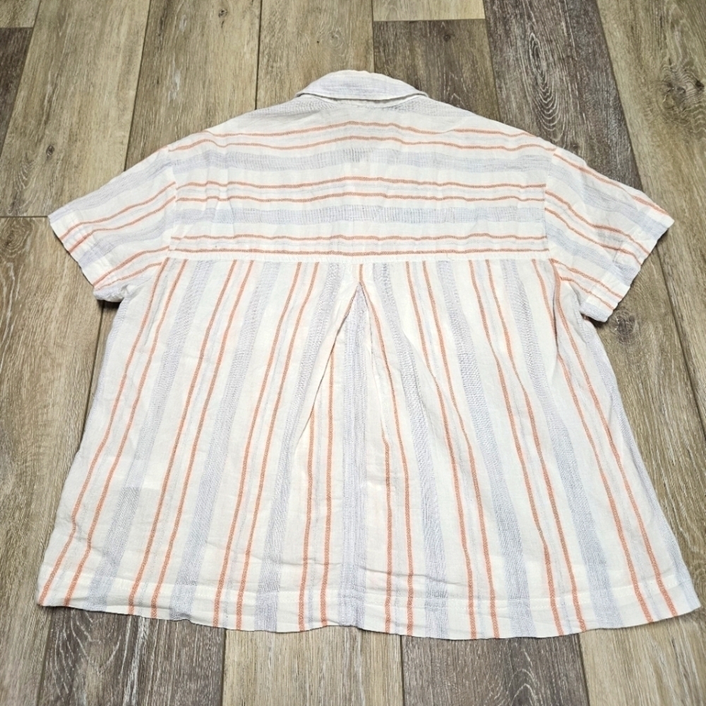 Madewell Beachside Shirt Seersucker Delmar Stripe Pocket Button Up Women's XS - Picture 8 of 11